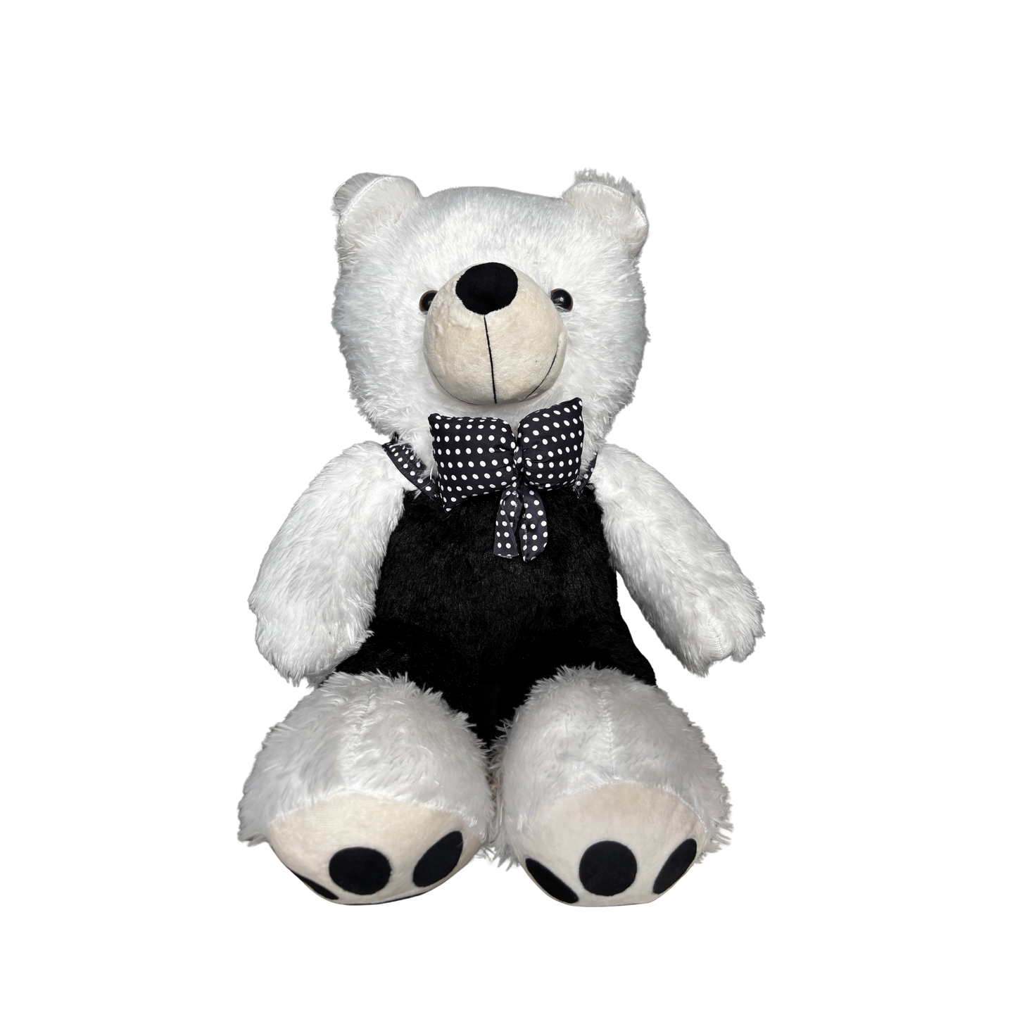 JUMBO TEDDY BEAR WITH POLKA BOW - 90 CMS