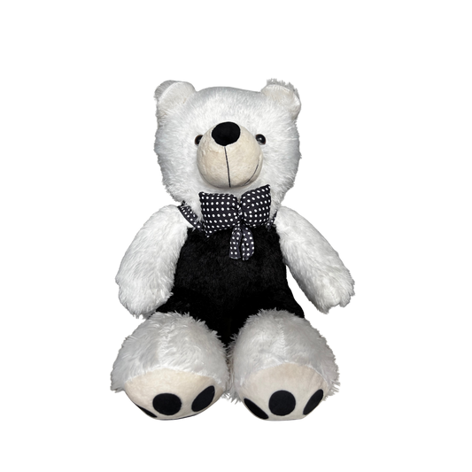 JUMBO TEDDY BEAR WITH POLKA BOW - 90 CMS