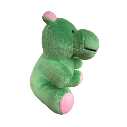 GREEN HIPPO HANGING SOFT TOY - 15 CMS