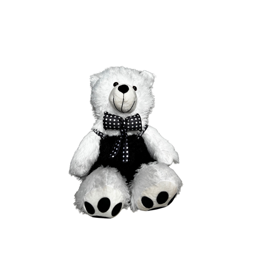 CLASSIC TEDDY BEAR WITH POLKA BOW - 52 CMS