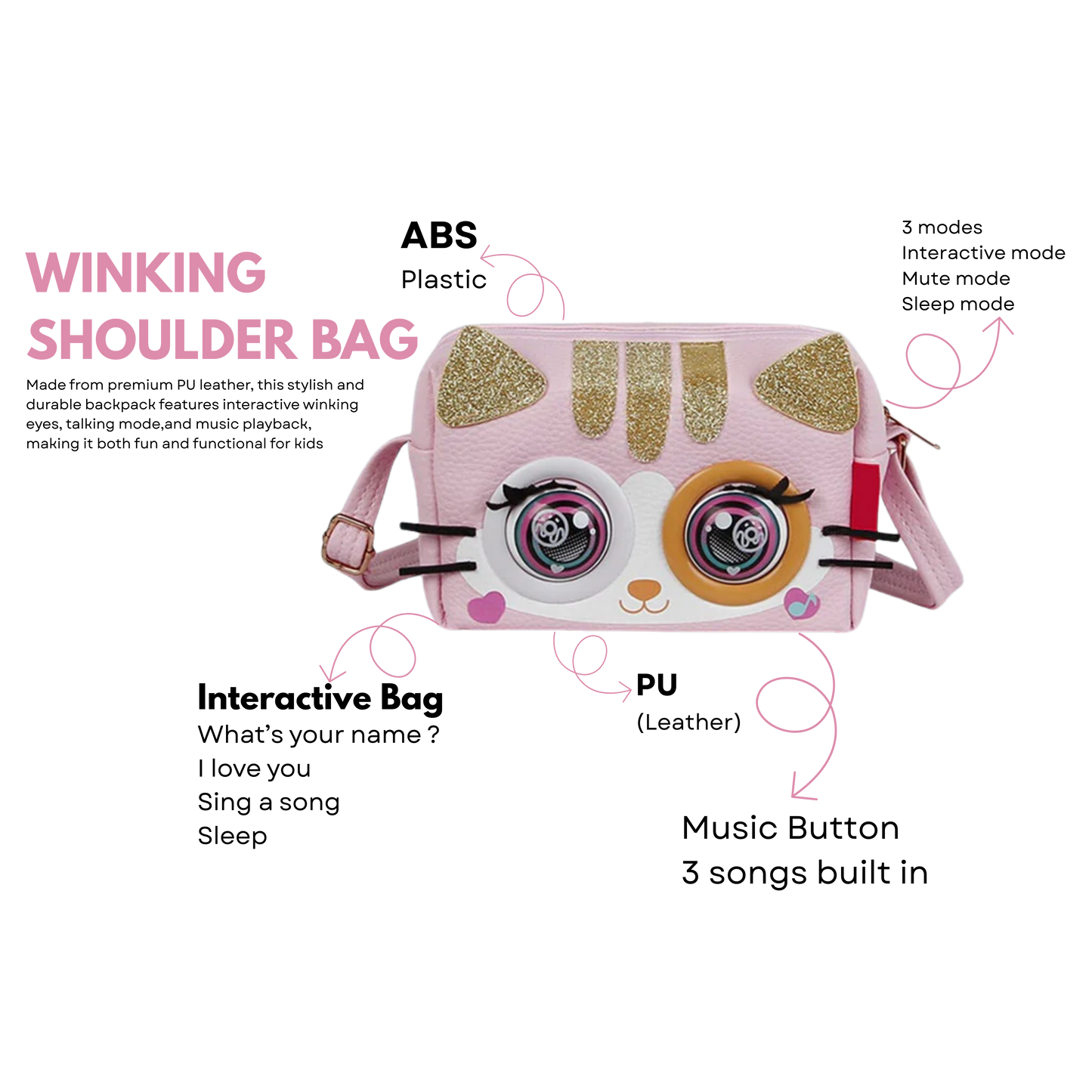 WINKING ELF SHOULDER BAG - CAT