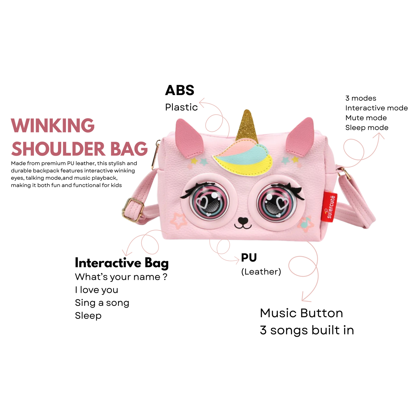 WINKING ELF SHOULDER BAG - UNICORN