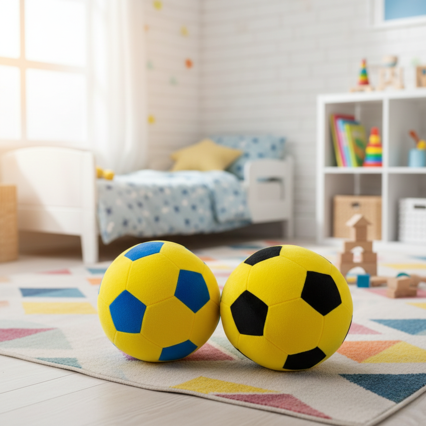 PLUSH SOCCER BALL TOY - YELLOW/BLACK