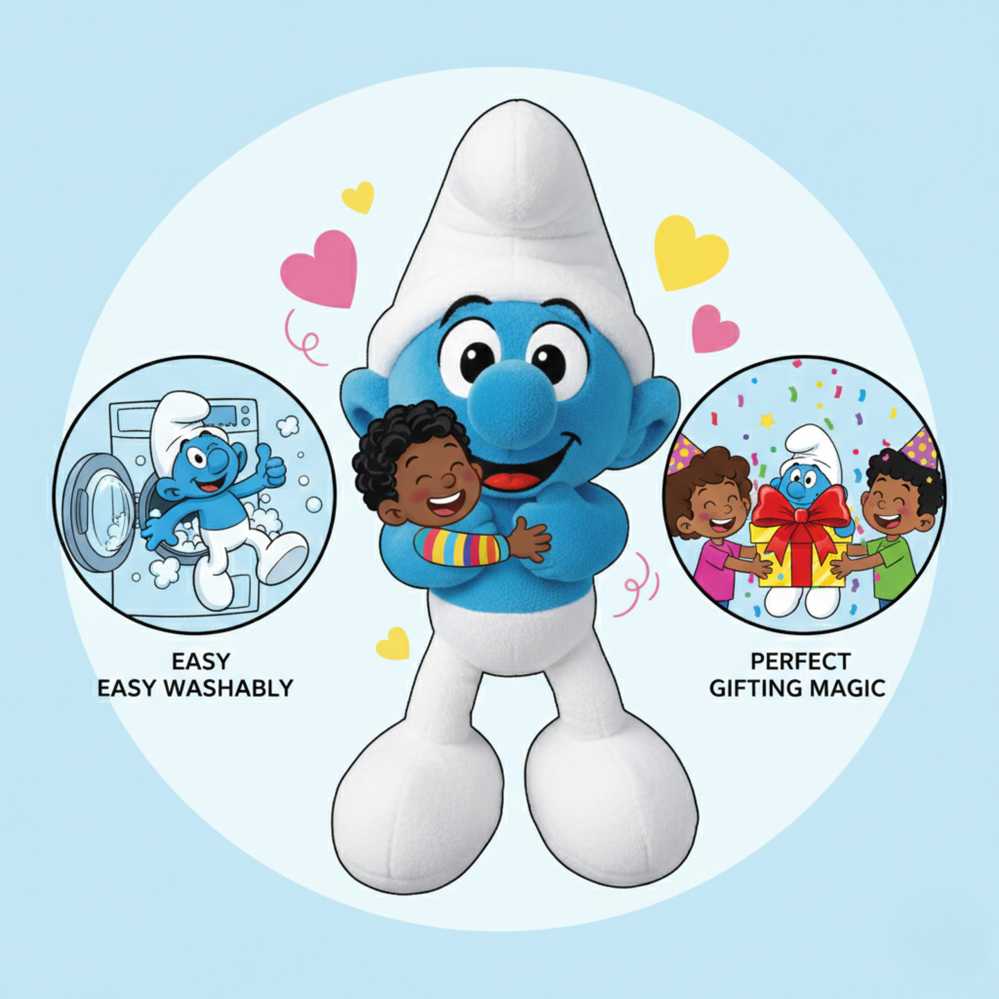 BLUE & WHITE PLUSH TOY - 45 CMS