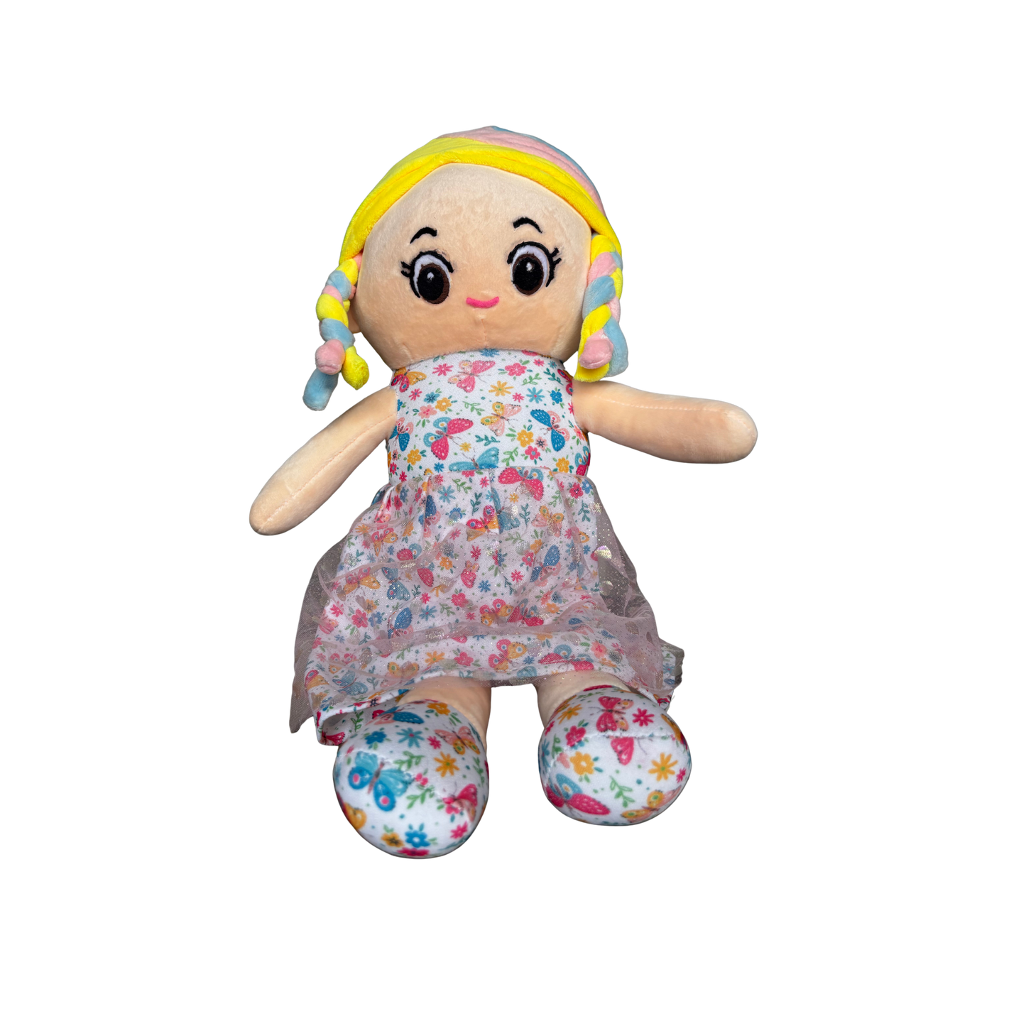 BUTTERFLY PRINT SOFT DOLL - 50 CMS