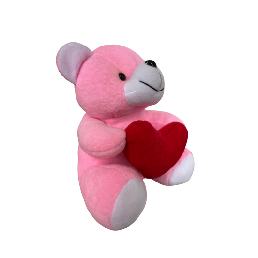 MINI PINK TEDDY BEAR WITH HEART – 15CM