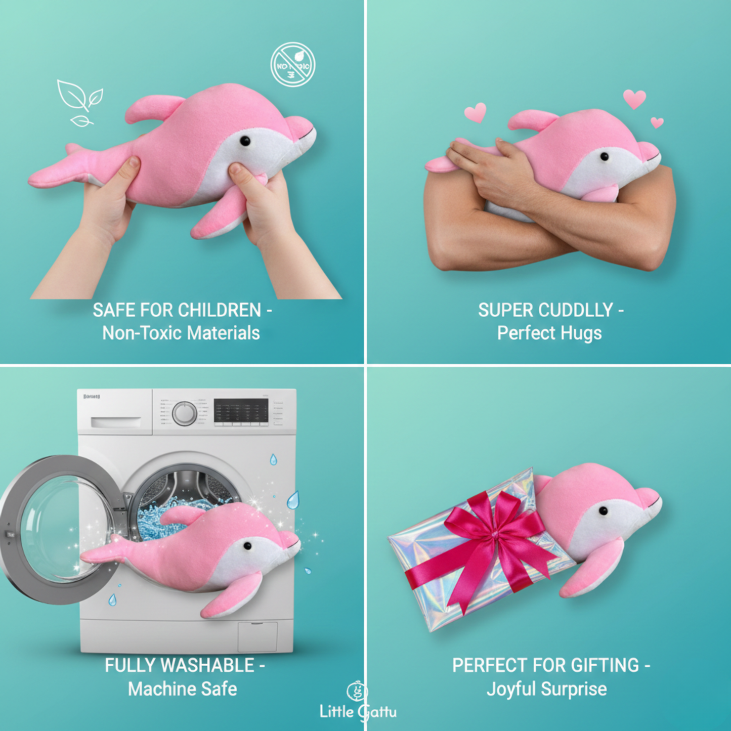 PINK DOLPHIN SOFT TOY - 25 CMS