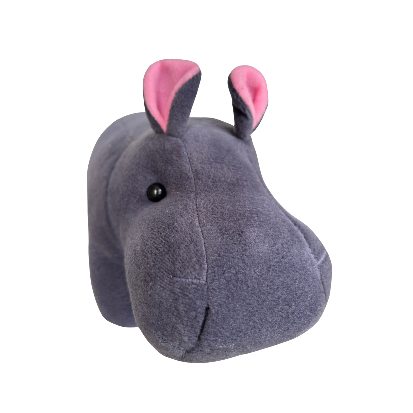 GREY HIPPO SOFT TOY WITH PINK EARS – 15 CM