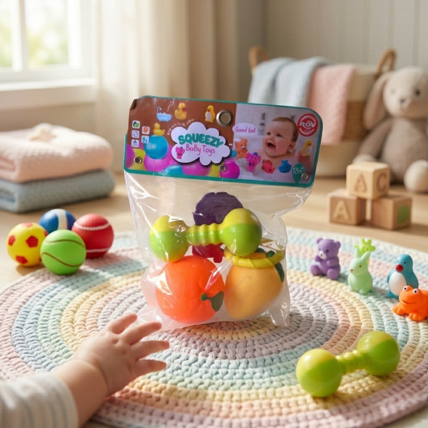 SQUEEZY FRUIT TEETHER TOY SET
