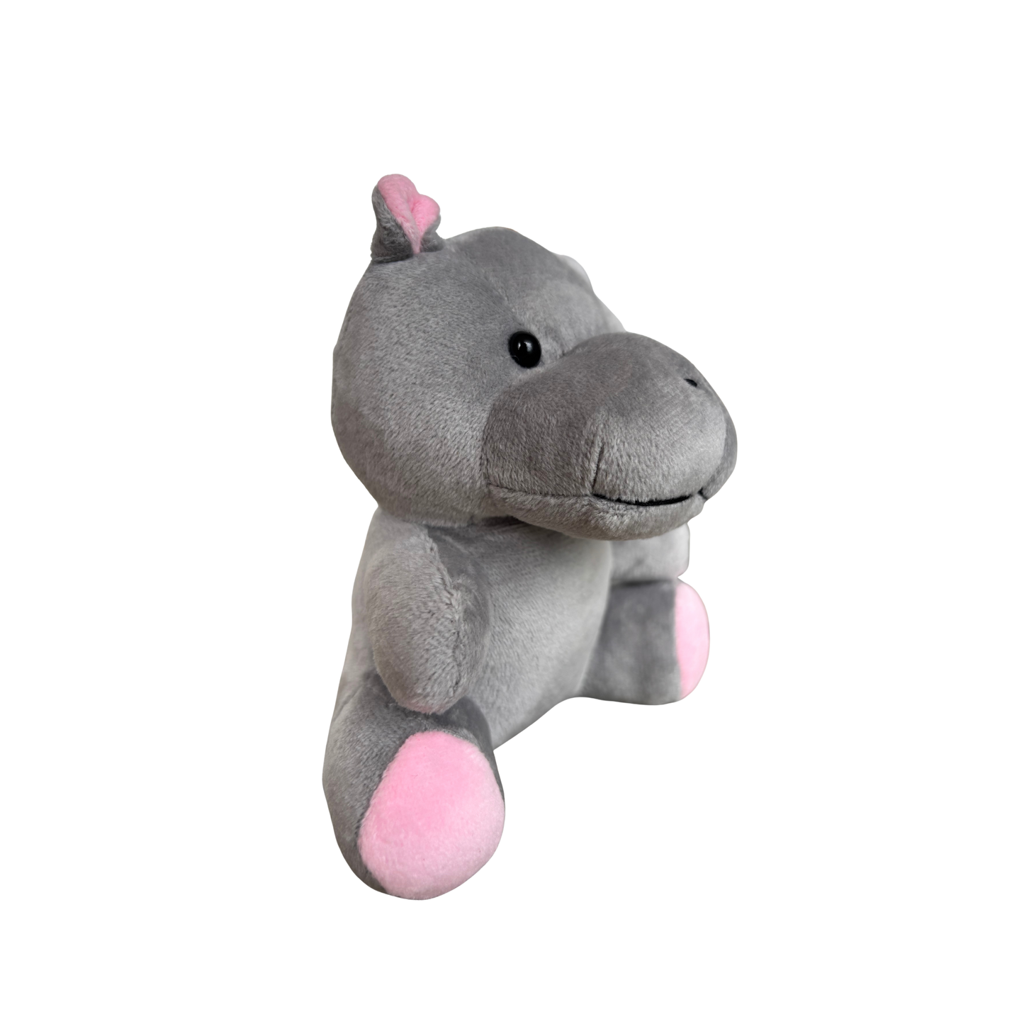 GREY HANGING HIPPO SOFT TOY - 15 CM