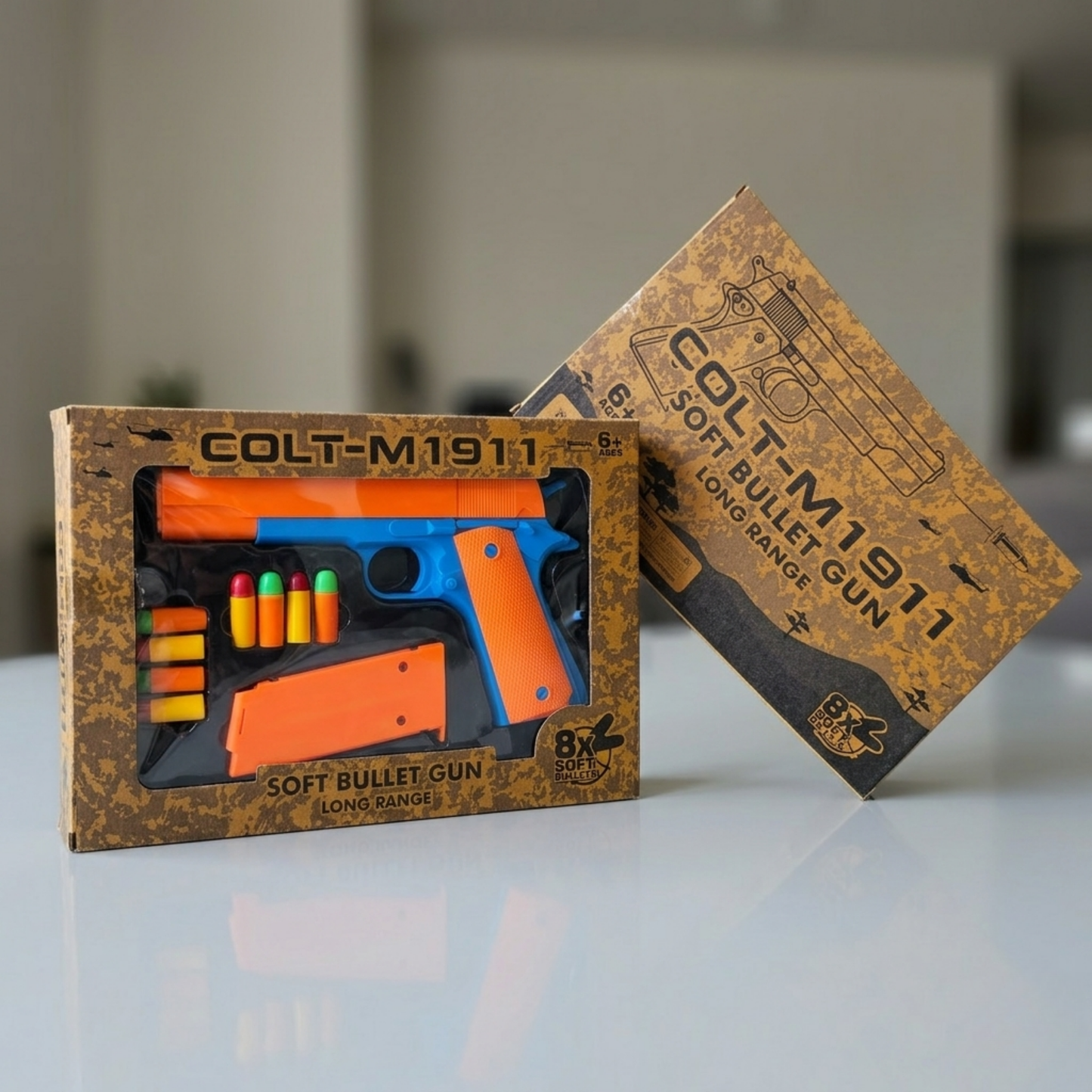 KIDS SOFT DART TOY GUN WITH FOAM BULLETS