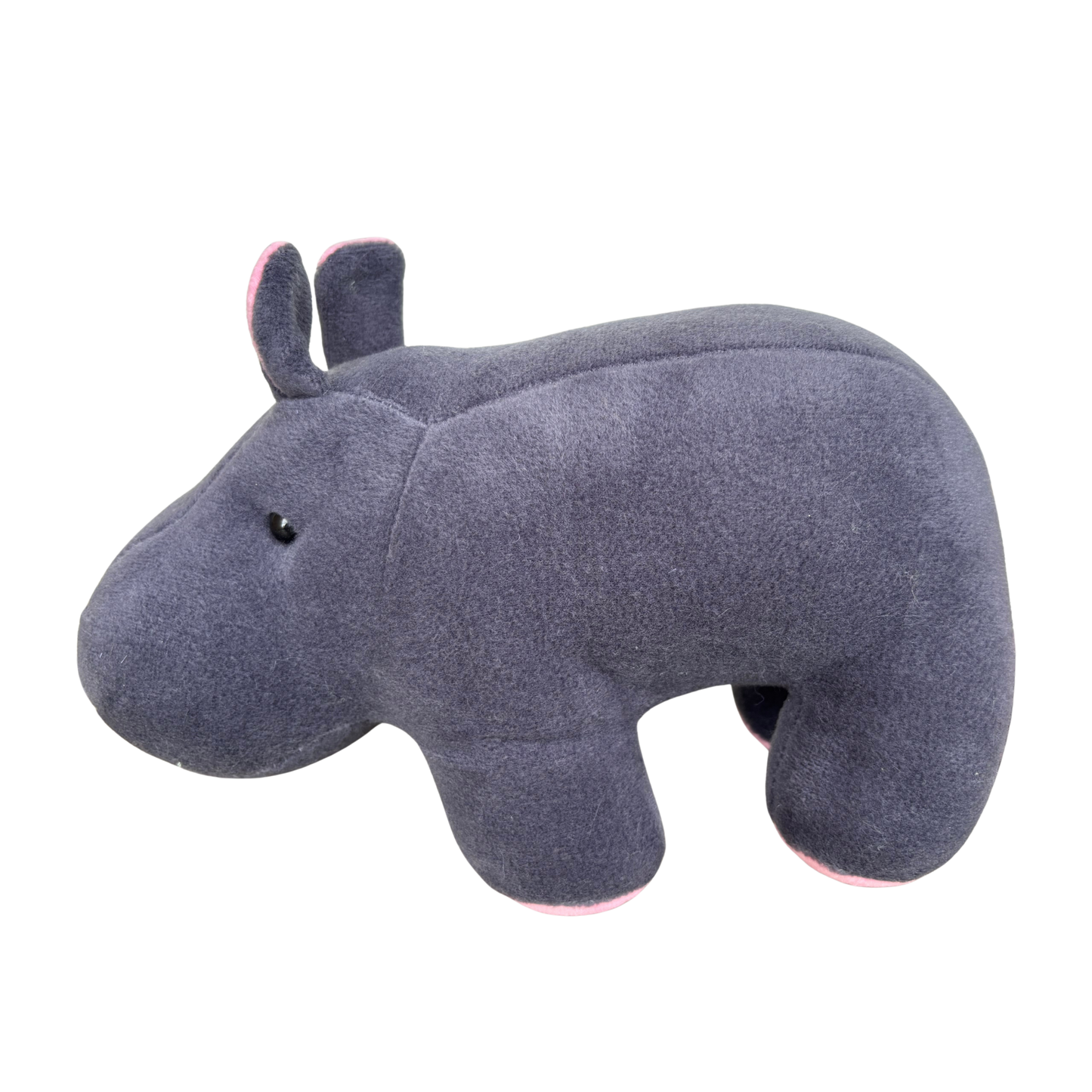 GREY HIPPO SOFT TOY WITH PINK EARS – 15 CM