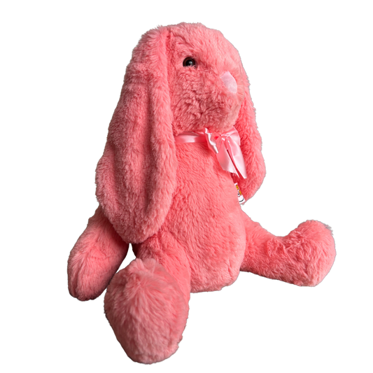 PINK PLUSH BUNNY SOFT TOY WITH SATIN BOW – 36 CM