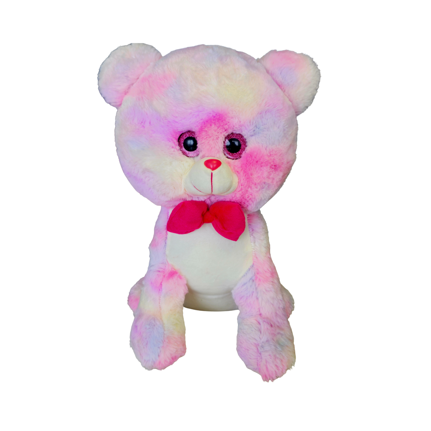 PASTEL MULTICOLOR TEDDY BEAR SOFT TOY WITH BOW – 38CM