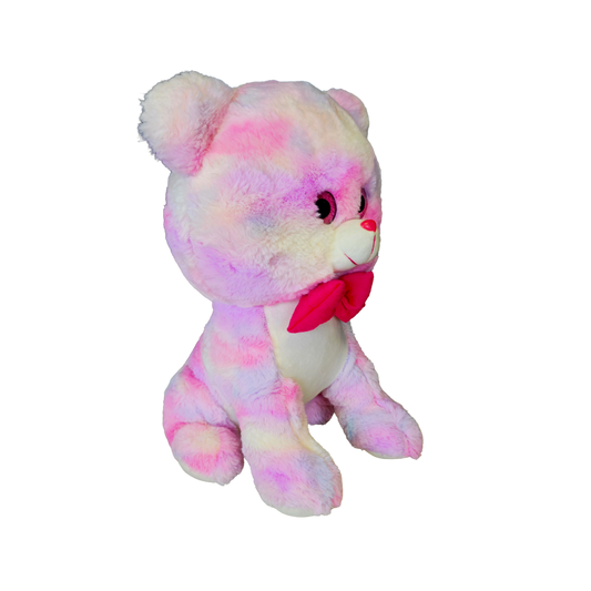 PASTEL MULTICOLOR TEDDY BEAR SOFT TOY WITH BOW – 38CM