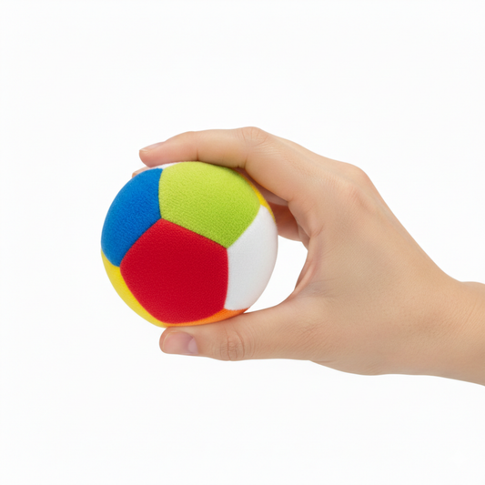 MULTICOLOUR SOFT PLUSH BALL WITH SOUND – 10CM