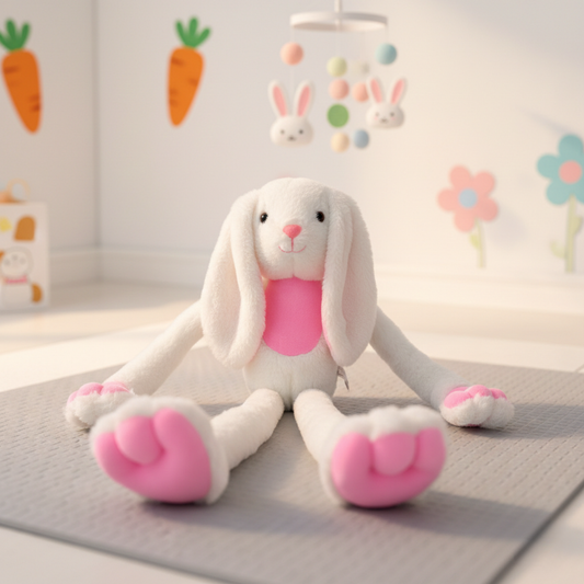 LONG LEGGED WHITE BUNNY SOFT TOY - 62 cm