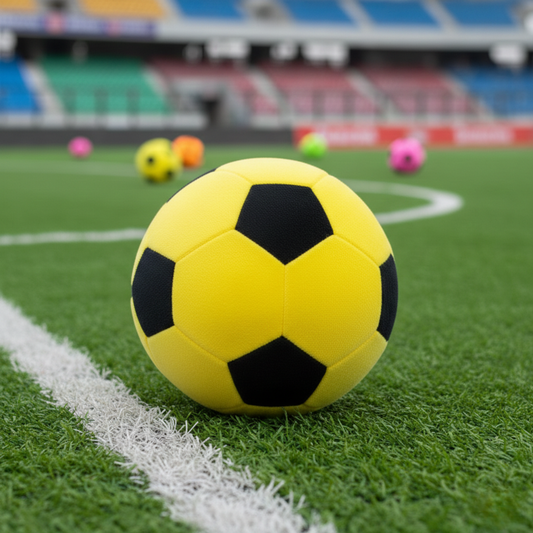 PLUSH SOCCER BALL TOY - YELLOW/BLACK