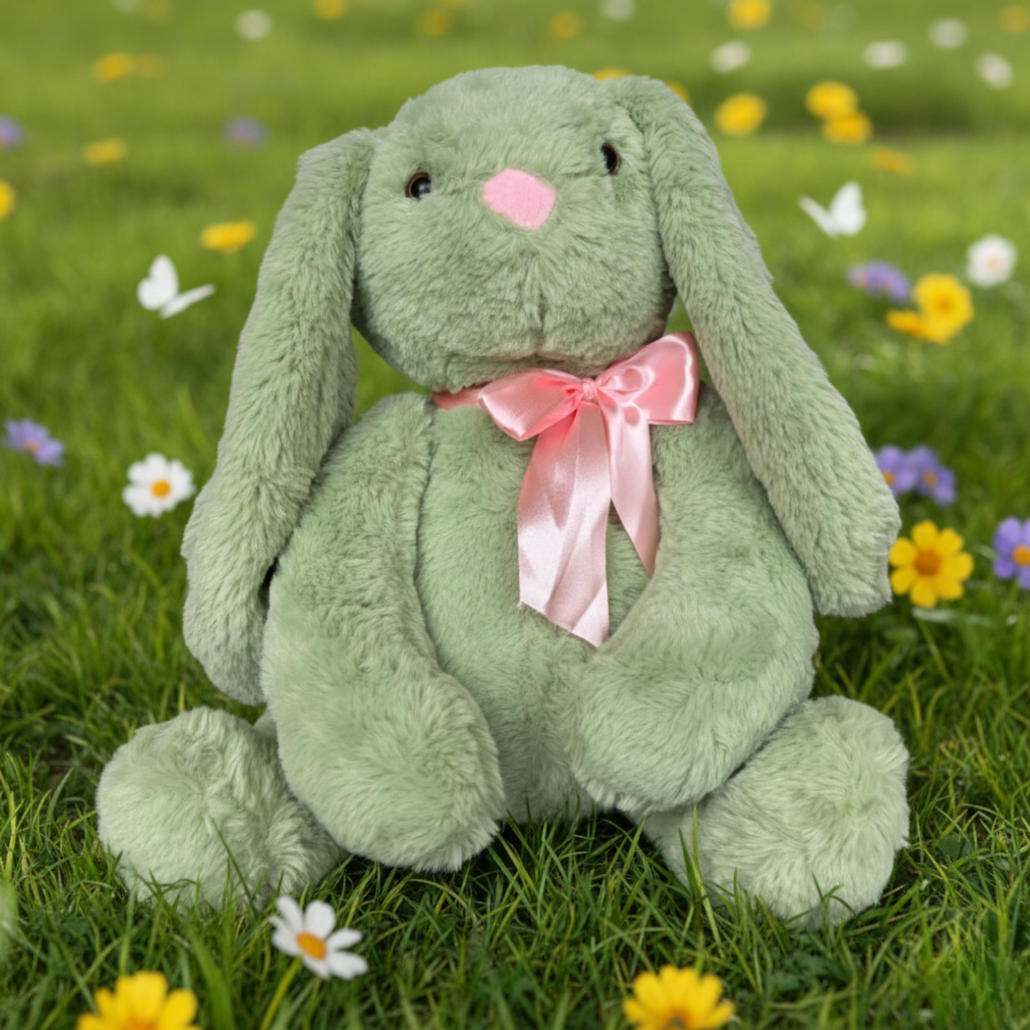 GREEN PLUSH BUNNY SOFT TOY - 36 CMS