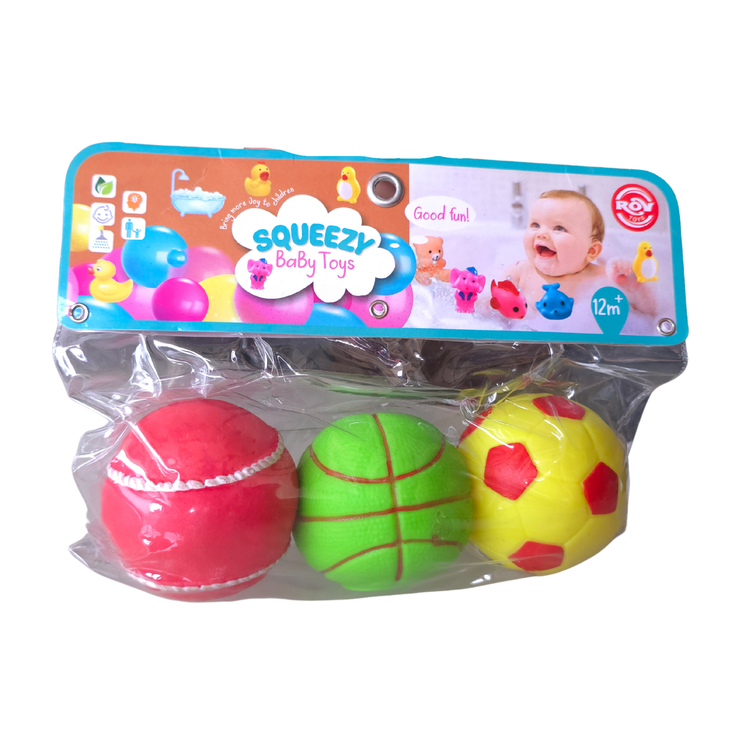 Squeezy Sports Ball Chu Chu Toy (Set of 3)