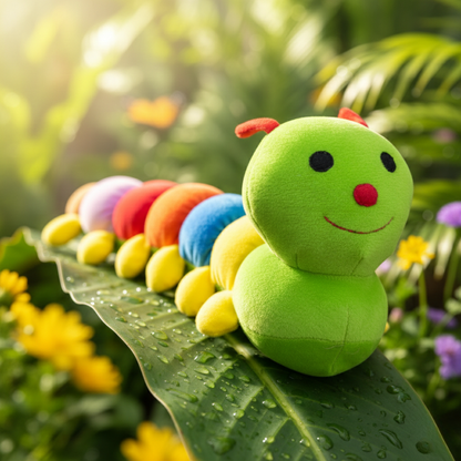 GIANT RAINBOW CATERPILLAR SOFT TOY - 83 CMS
