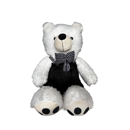 JUMBO TEDDY BEAR WITH POLKA BOW - 90 CMS