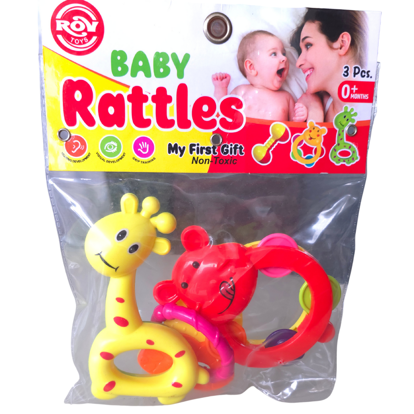 Baby Animal Fruit teether & Rattle Toy (Set of 3)