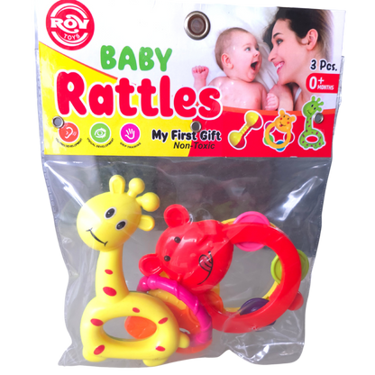 Baby Animal Fruit teether & Rattle Toy (Set of 3)