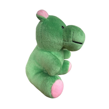 GREEN HIPPO HANGING SOFT TOY - 15 CMS