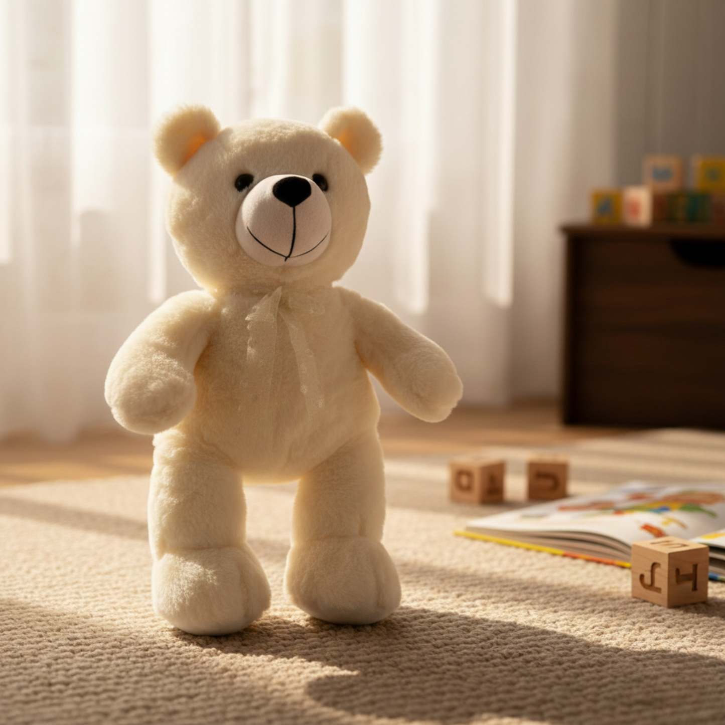 CLASSIC WHITE TEDDY BEAR - 50 CMS