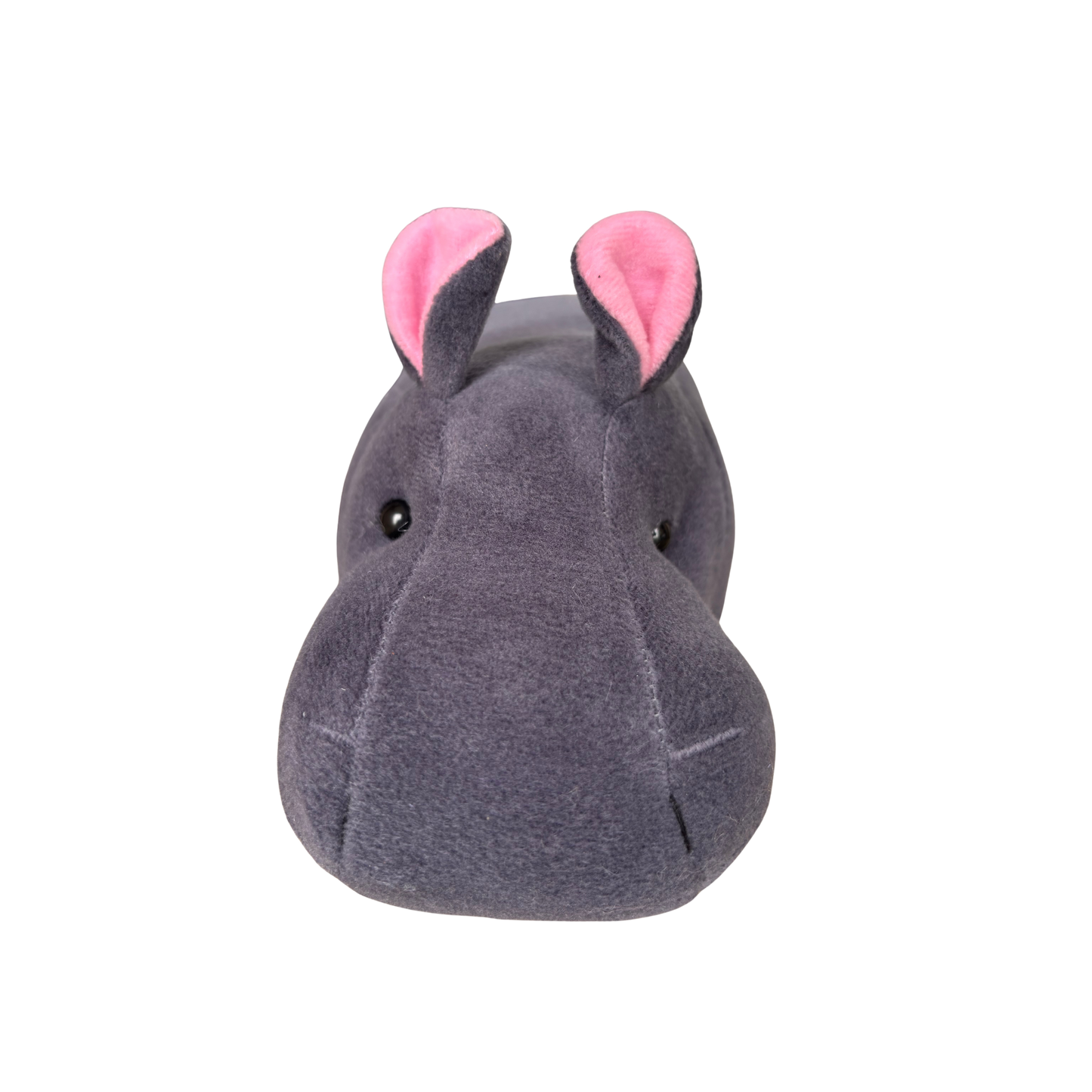 GREY HIPPO SOFT TOY WITH PINK EARS – 15 CM