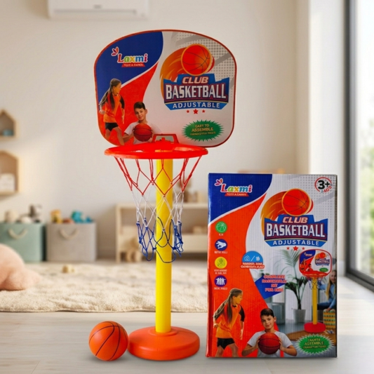 ADJUSTABLE KIDS BASKETBALL HOOP SET WITH BALL