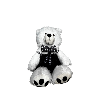 CLASSIC TEDDY BEAR WITH POLKA BOW - 52 CMS