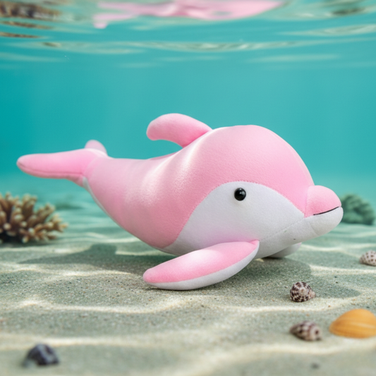 PINK DOLPHIN SOFT TOY - 25 CMS