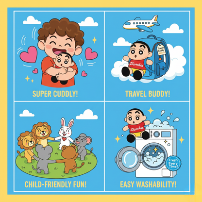 CUTE CARTOON BOY PLUSH TOY IN RED SHIRT - 35 CMS