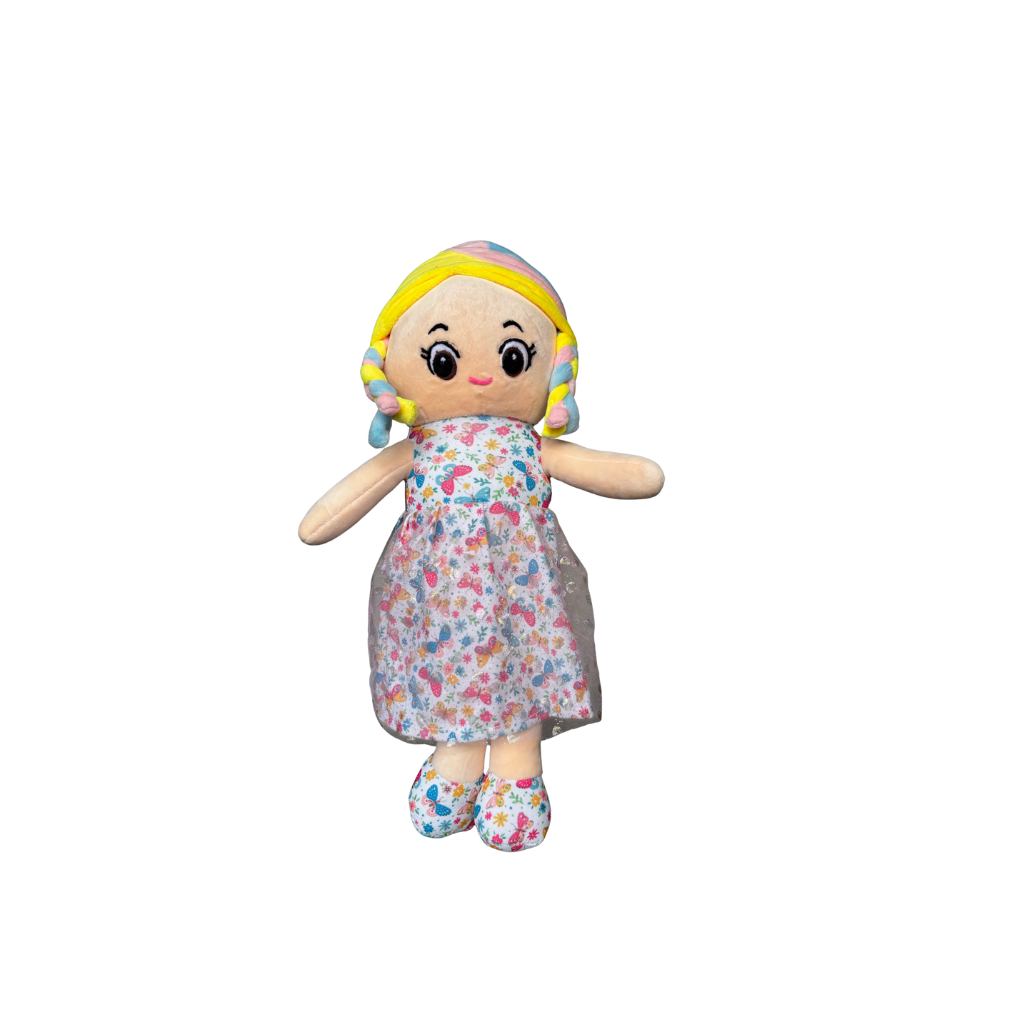 BUTTERFLY PRINT SOFT DOLL - 50 CMS