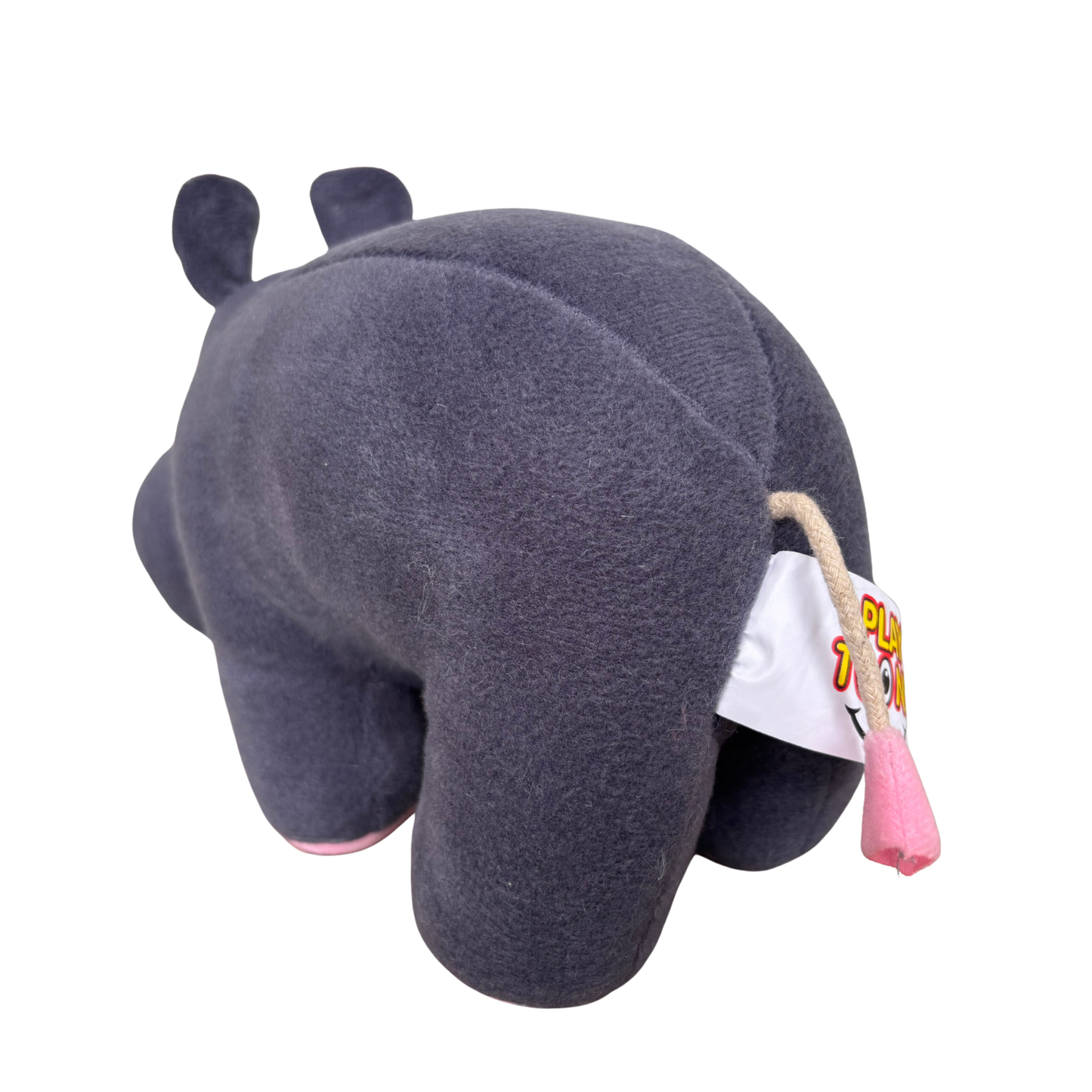 GREY HIPPO SOFT TOY WITH PINK EARS – 15 CM
