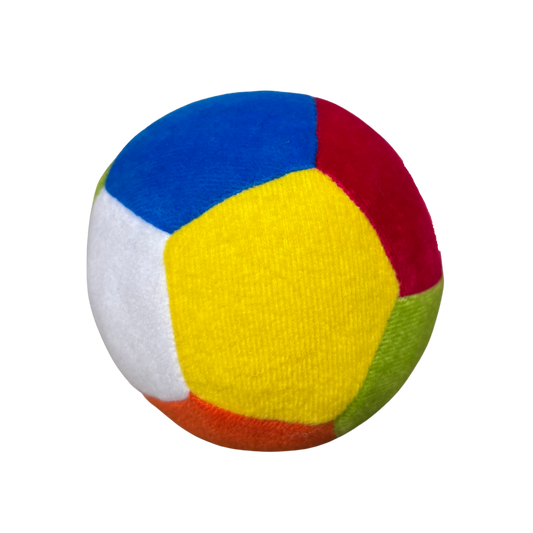 MULTICOLOUR SOFT PLUSH BALL WITH SOUND – 10CM