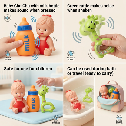 Baby Chu Chu + Rattle Toy (Set of 3)