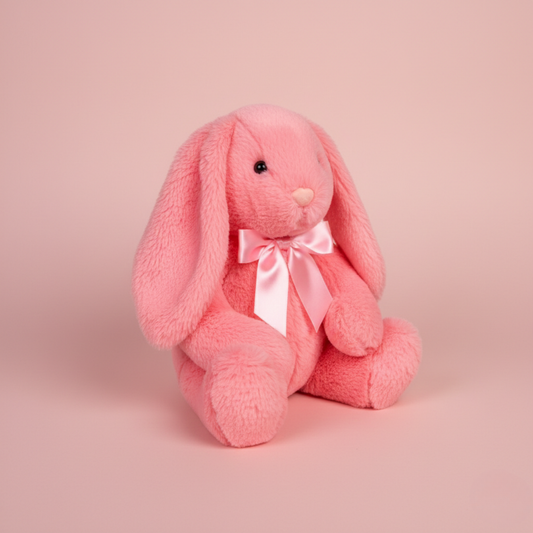 PINK BUNNY SOFT TOY WITH BOW - 62 CMS