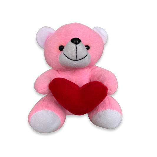 MINI PINK TEDDY BEAR WITH HEART – 15CM