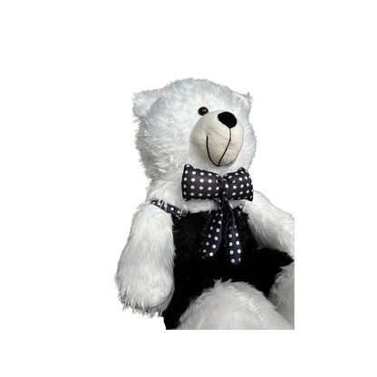 CLASSIC TEDDY BEAR WITH POLKA BOW - 52 CMS