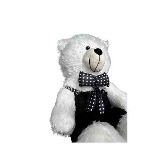 CLASSIC TEDDY BEAR WITH POLKA BOW - 52 CMS