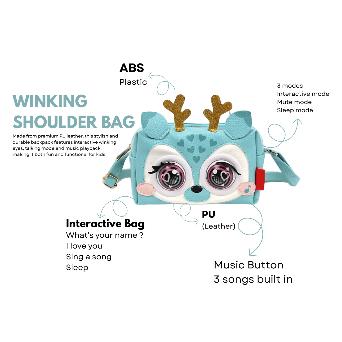 WINKING ELF SHOULDER BAG - DEER