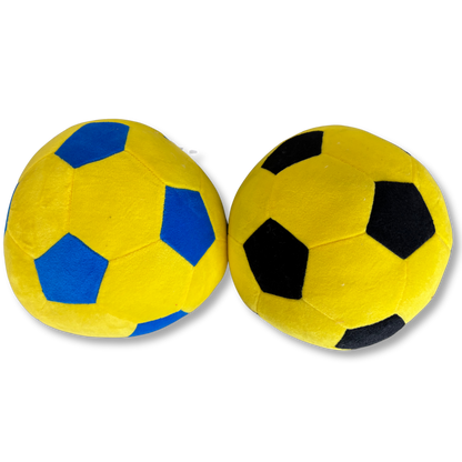 PLUSH SOCCER BALL TOY - YELLOW/BLUE