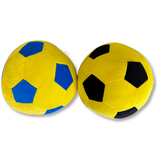 PLUSH SOCCER BALL TOY - YELLOW/BLUE