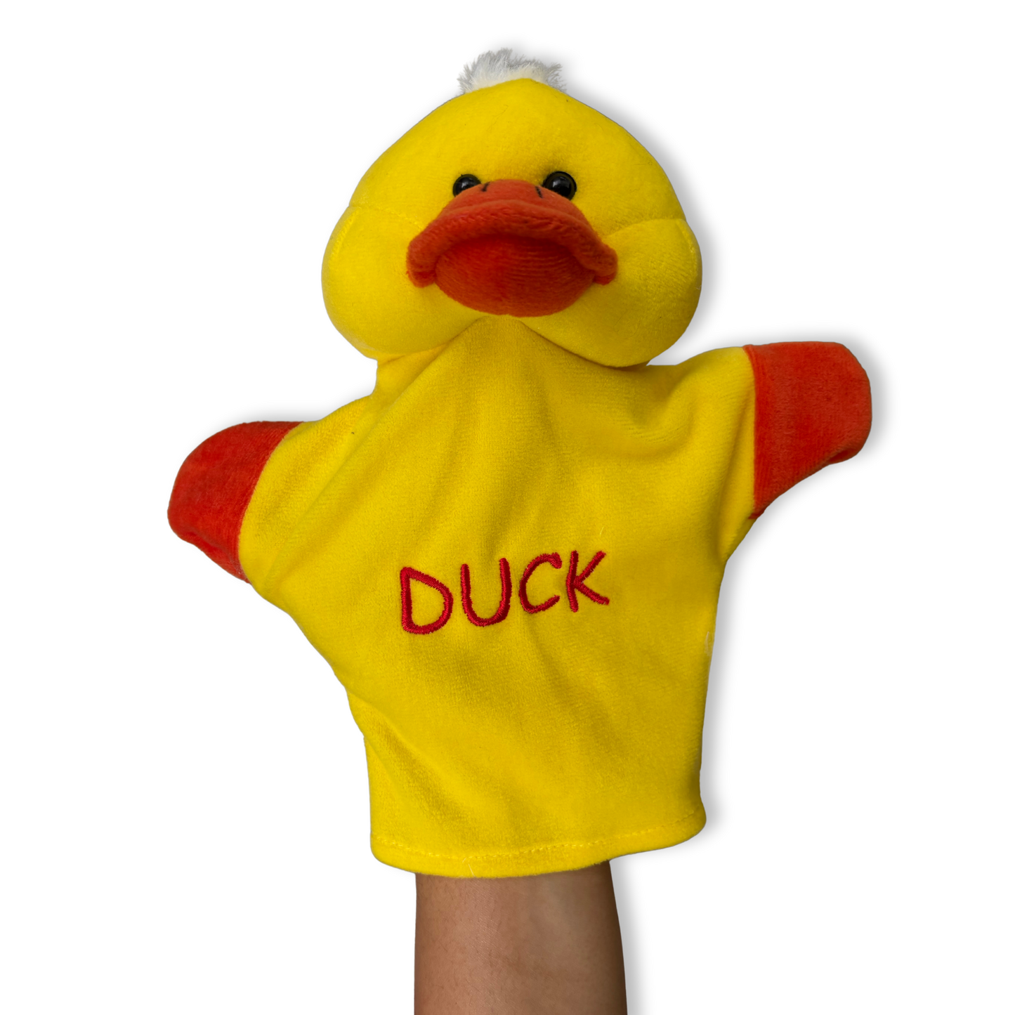 YELLOW DUCK HAND PUPPET SOFT TOY – 15 CM
