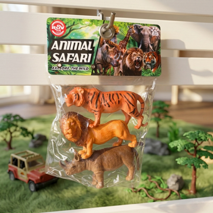 ANIMAL SAFARI TOY SET (PACK OF 3)