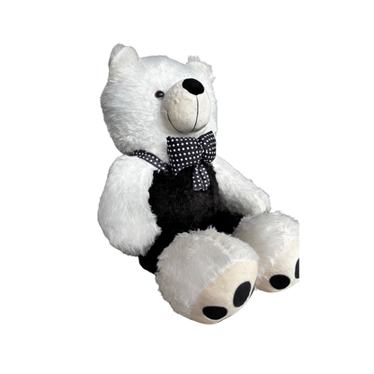 JUMBO TEDDY BEAR WITH POLKA BOW - 90 CMS