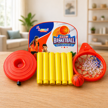 ADJUSTABLE KIDS BASKETBALL HOOP SET WITH BALL